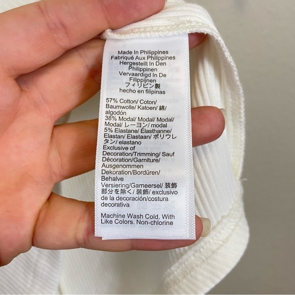 J. Crew Ivory Ribbed Henley Slim Blouse Size Small - Picture 8 of 10